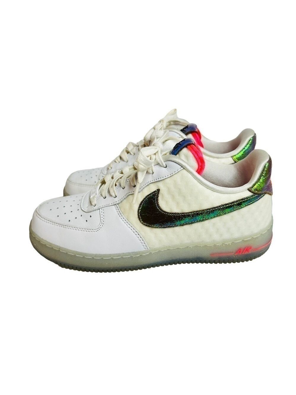 Nike Air Force 1 Low CMFT PRM QS White Metallic Gold Hyper Punch Sneaker Men’s 8 - Picture 5 of 12